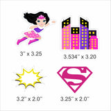 Super Girl Theme Birthday Party Cake Topper