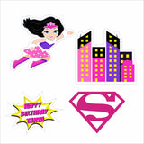 Super Girl Theme Birthday Party Cake Topper