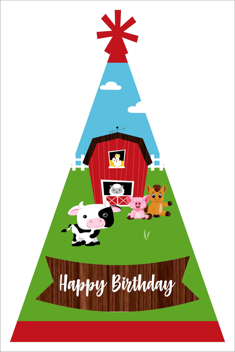 Barnyard Theme Birthday Party Caps - Set Of 8