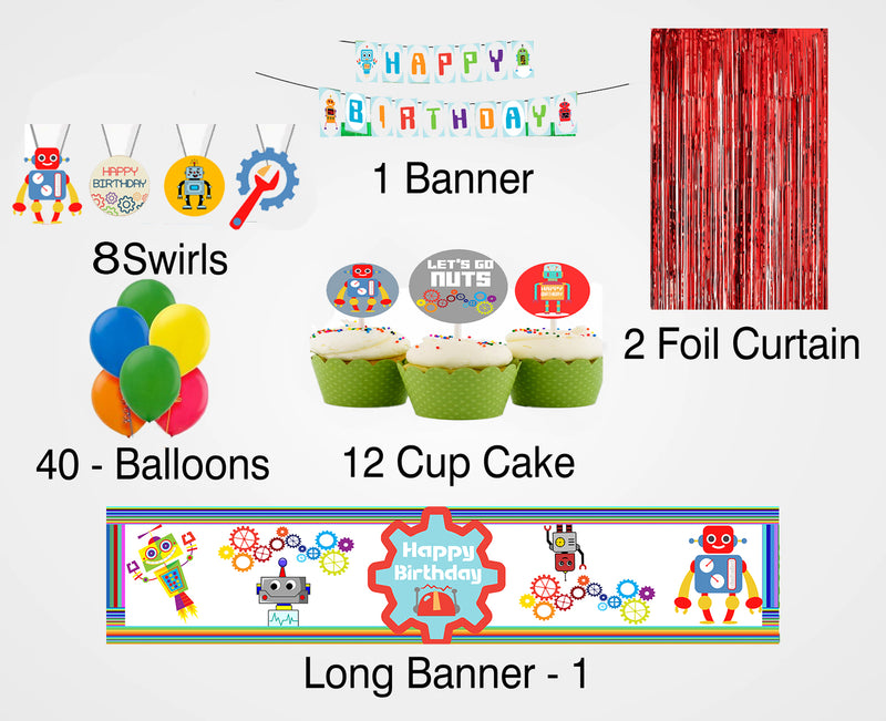Robot Theme Birthday Party Decoration Kit