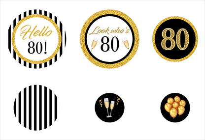 80th Birthday Party table confetti