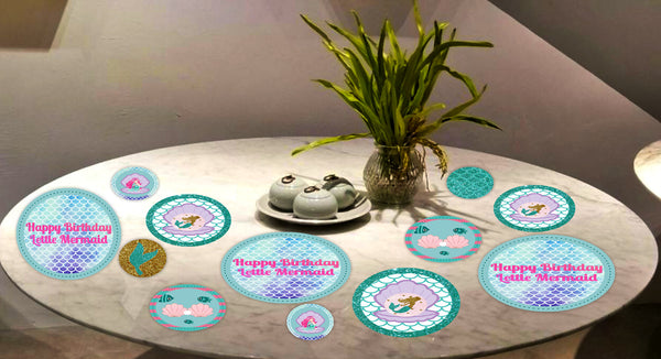 Mermaid Theme Birthday Party Table Confetti