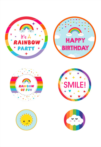 Rainbow Theme Birthday Party Table Confetti