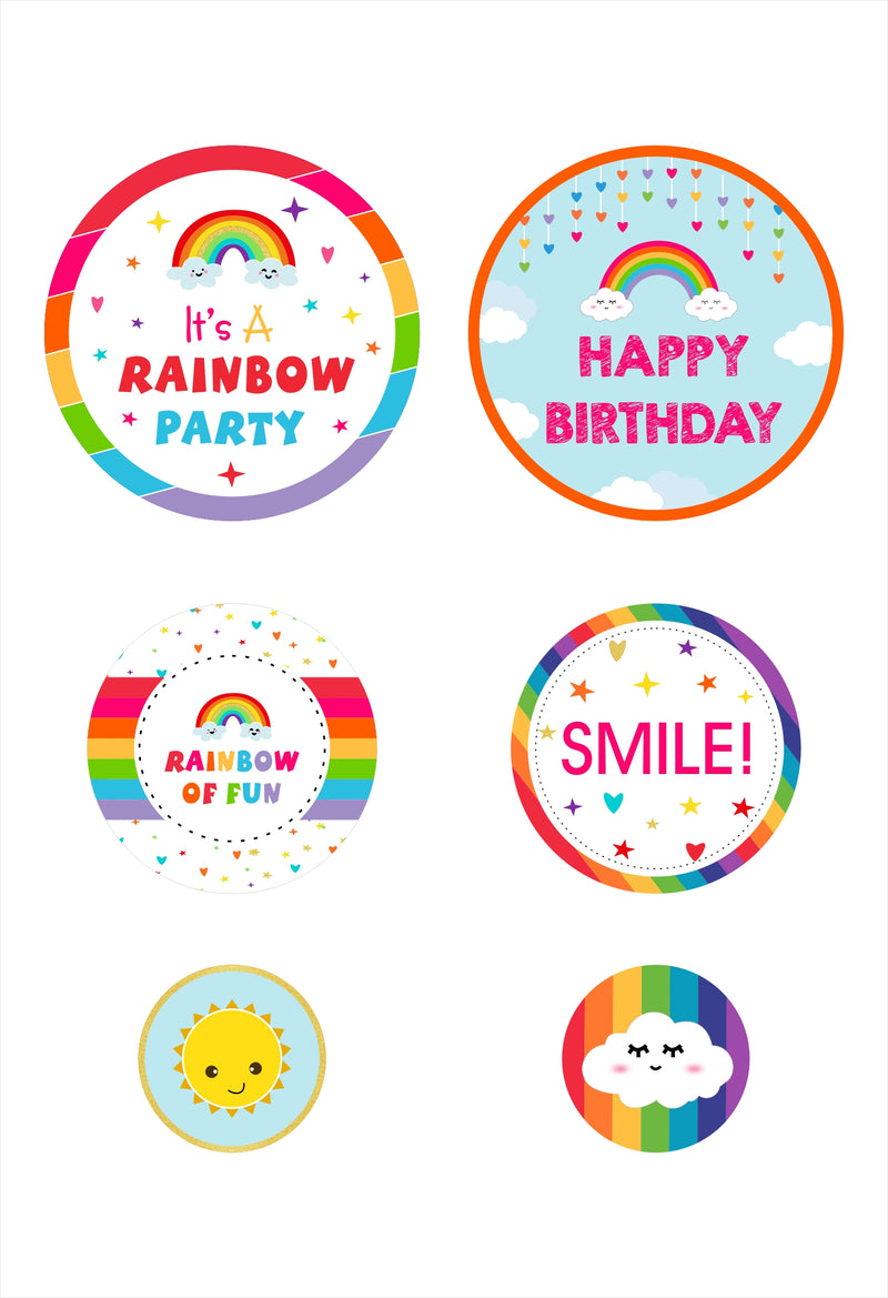 Rainbow Theme Birthday Party Table Confetti