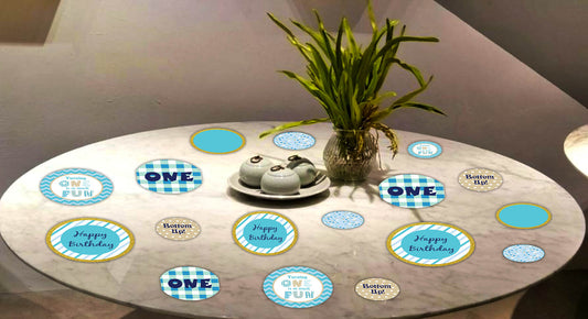 Fun Is One Theme Birthday Party Table Confetti
