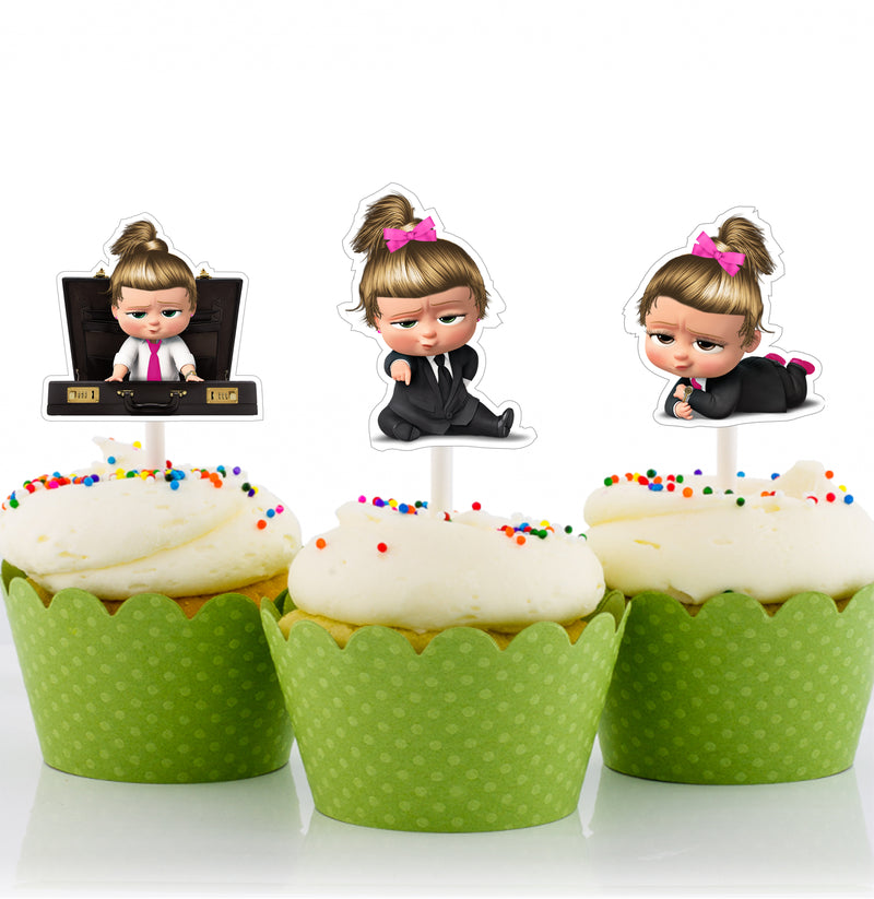 Boss Baby Girl Theme Birthday Party Cupcake Toppers for Decoration 