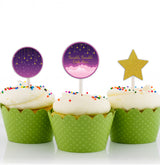 Twinkle Twinkle Little Star Theme Birthday Party Cupcake Toppers for Decoration