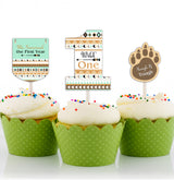 Wild One Birthday Party Cupcake Toppers for Decoration