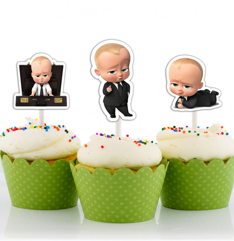 Boss Baby Theme Birthday Party Cupcake Toppers for Decoration