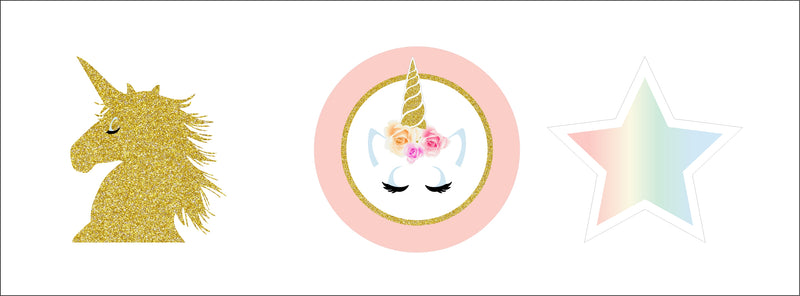 Unicorn Theme Birthday Party Cupcake Toppers for Decoration