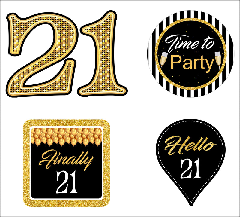 21st Birthday Party Cupcake Toppers for Decoration 
