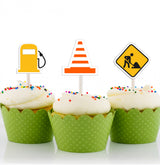 Construction Birthday Party Cupcake Toppers for Decoration