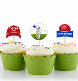 Cricket Theme Birthday Party Cupcake Toppers