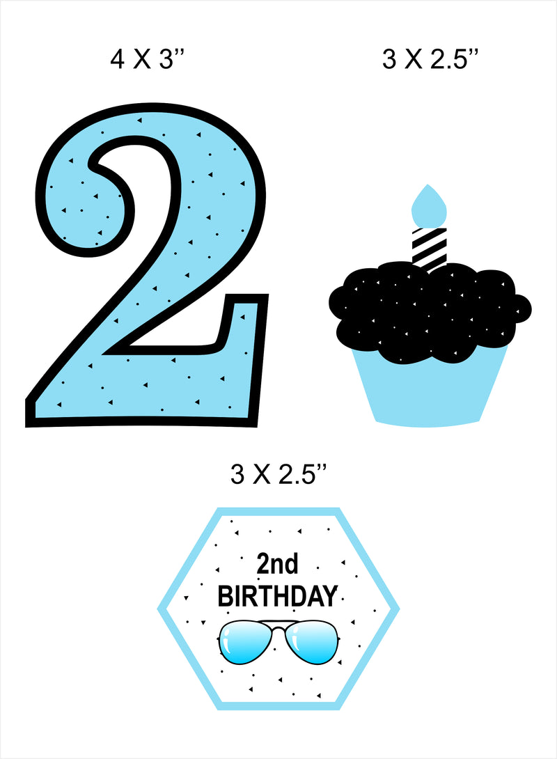 Two Cool Theme Birthday Party Cupcake Toppers for Decoration 