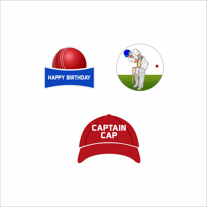 Cricket Theme Birthday Party Cupcake Toppers