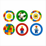 Lego Theme Birthday Party Cupcake Toppers for Decoration