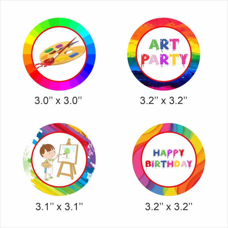 Art and Paint Theme Birthday Party Cupcake Toppers