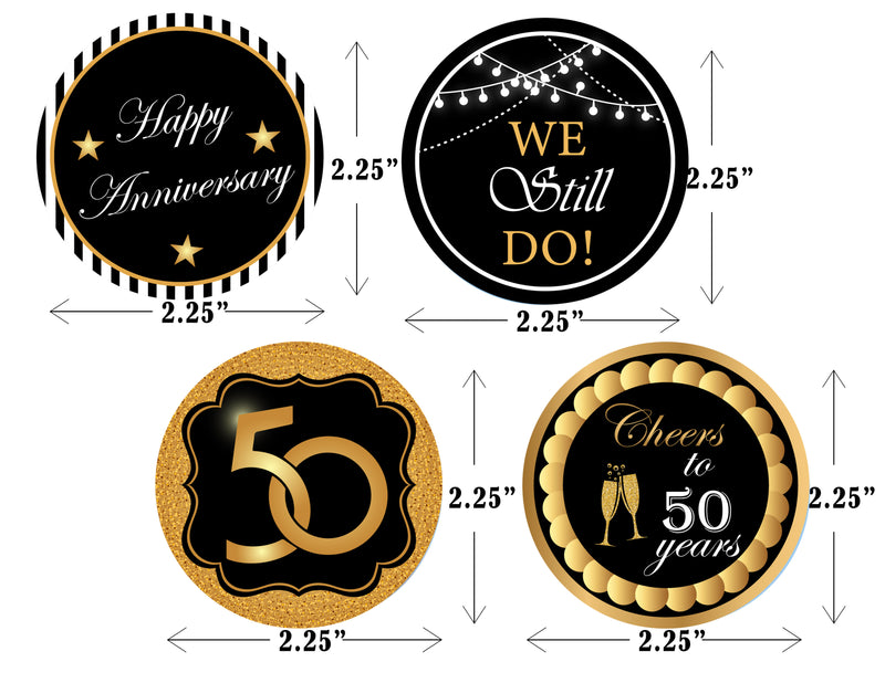 50th Anniversary Party Cupcake Toppers for Decoration 