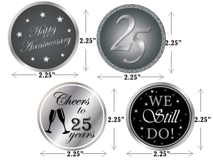 25th Anniversary Party Cupcake Toppers for Decoration