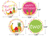 Twotti Fruity Theme Birthday Party Cupcake Toppers for Decoration 