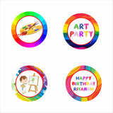 Art and Paint Theme Birthday Party Cupcake Toppers