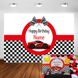 Personalized Racing Car -"Ready Set Go " Birthday Photo Party Backdrop