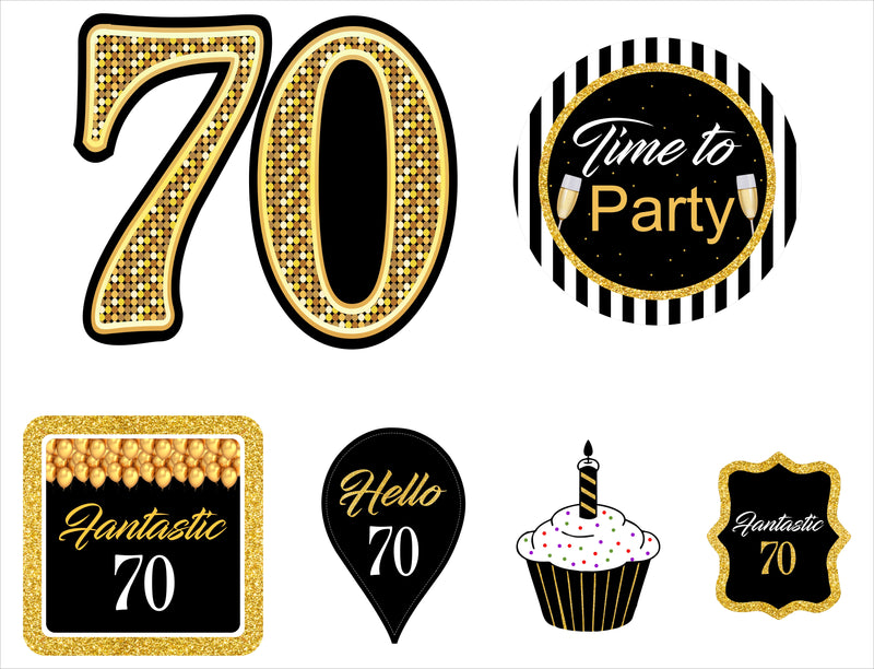 70th Birthday Party Cutouts 