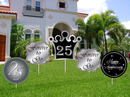 25th Anniversary Party Cutouts  For Decorations