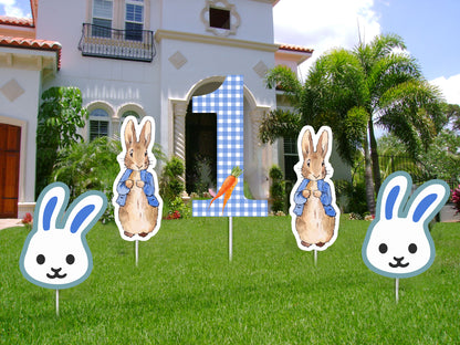 Some Bunny Is One Birthday Party Cutouts