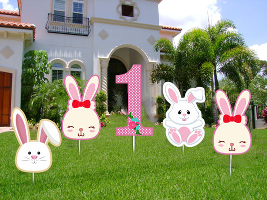 Some Bunny Is One Birthday Party Cutouts