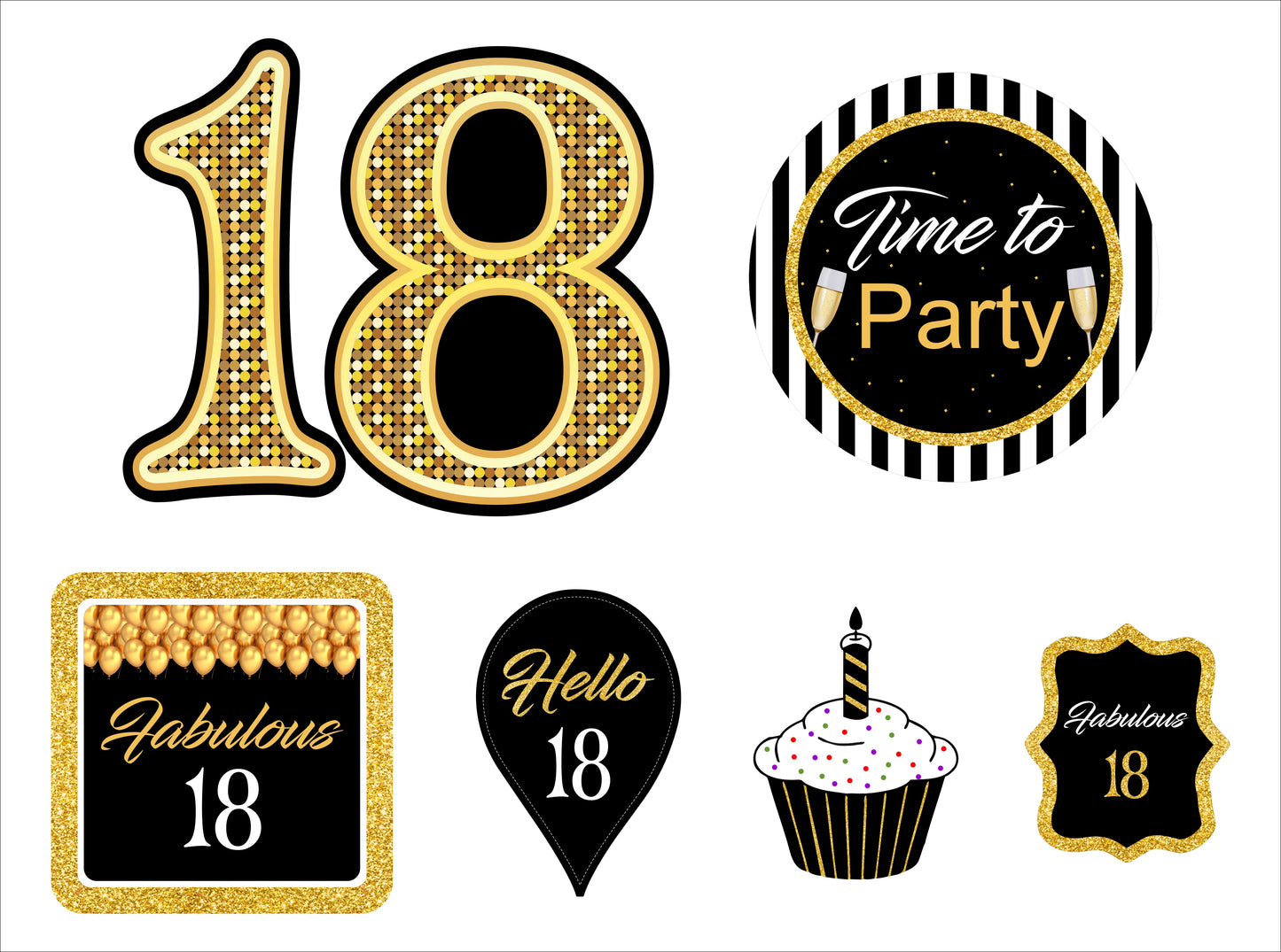 18th Birthday Party Cutouts 