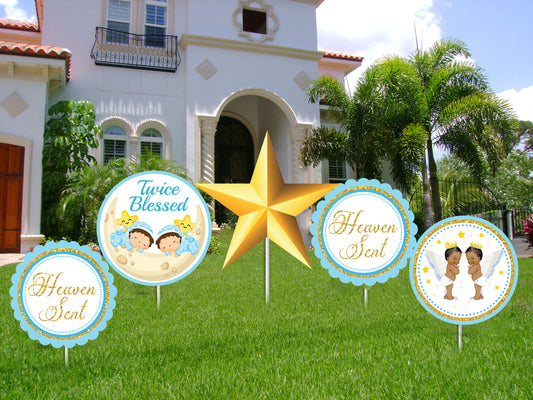 Twin Boys Theme Birthday Party Cutouts