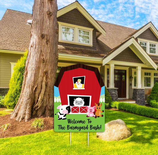 Farm Animal Theme Birthday Party Welcome Board