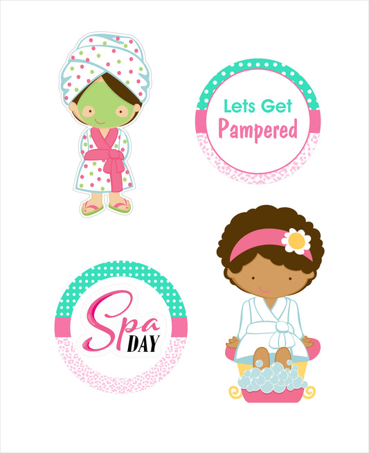Spa Theme Birthday Party Cutouts