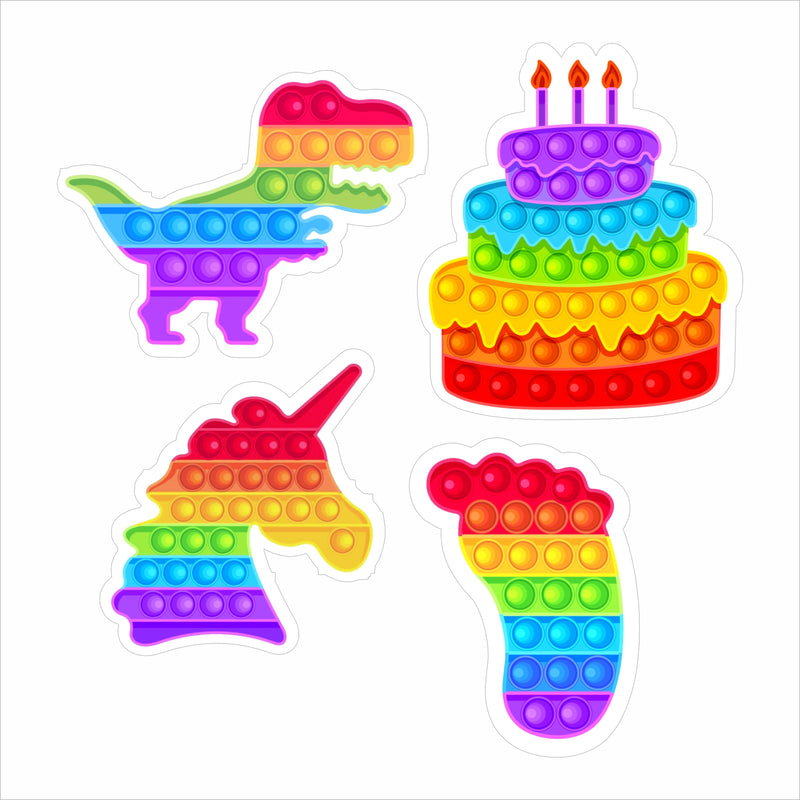 Pop It Theme Birthday Party Cutouts