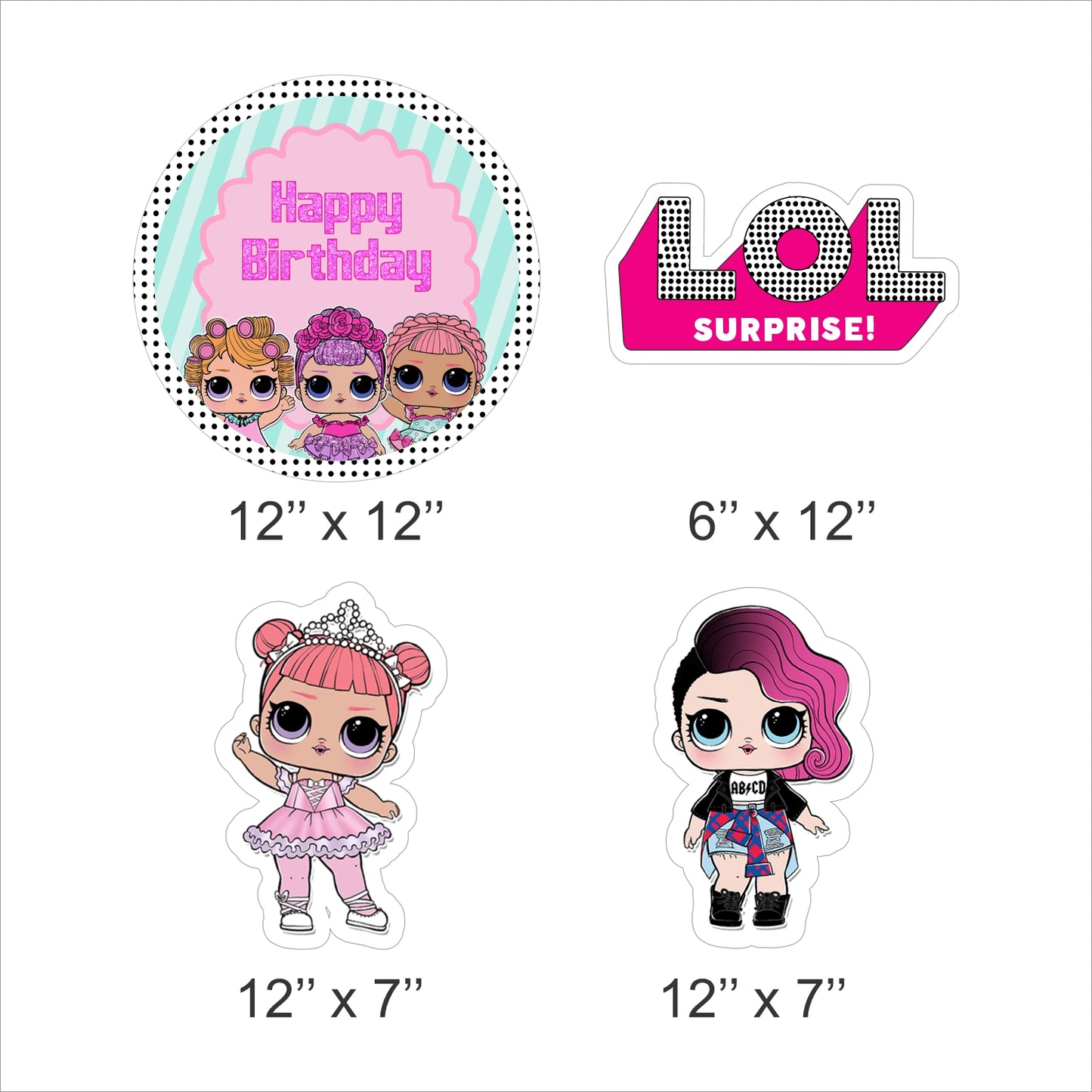 LOL Party Theme Birthday Party Cutouts