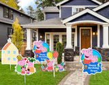 Peppa Pig Theme Birthday Party Cutouts