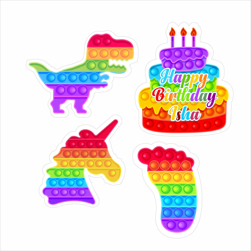 Pop It Theme Birthday Party Cutouts