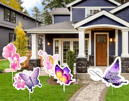 Butterflies & Fairies Theme Birthday Party Cutouts
