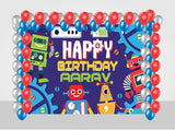 Robot Theme Birthday Party Decoration kit with Backdrop & Balloons