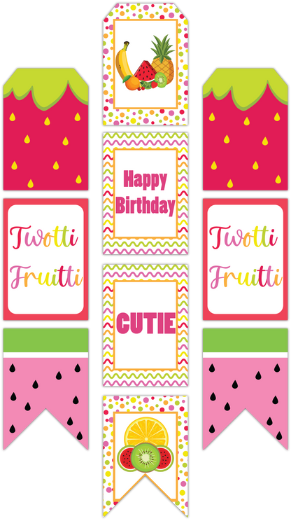 Twotti Fruity Theme Birthday Paper Door Banner for Wall Decoration 