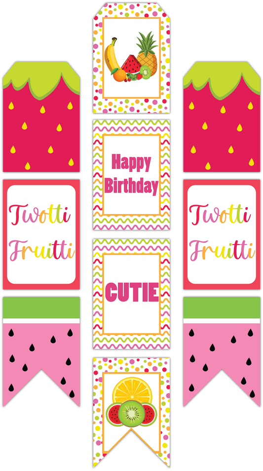 Twotti Fruity Theme Birthday Paper Door Banner for Wall Decoration 
