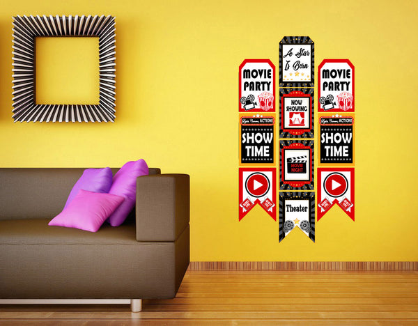 Movie Night Theme Paper Door Banner for Wall Decoration