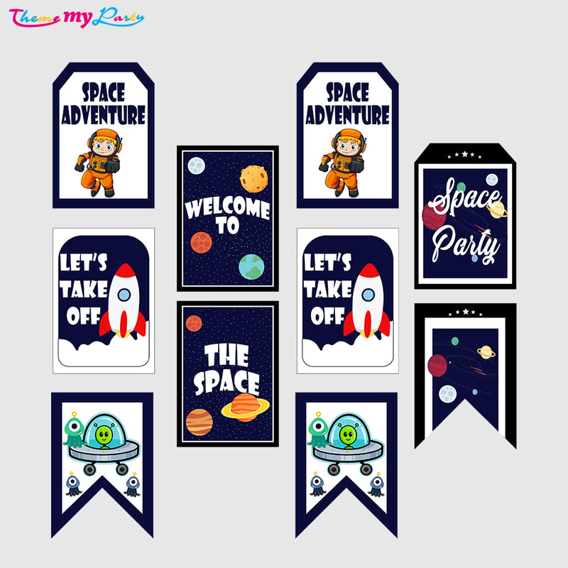 Space Theme Birthday Paper Door Banner for Wall Decoration