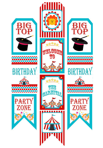 Carnival Theme Birthday Party Paper Door Banner for Wall Decoration