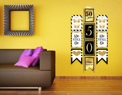50th Anniversary Party Paper Door Banner for Wall Decoration 
