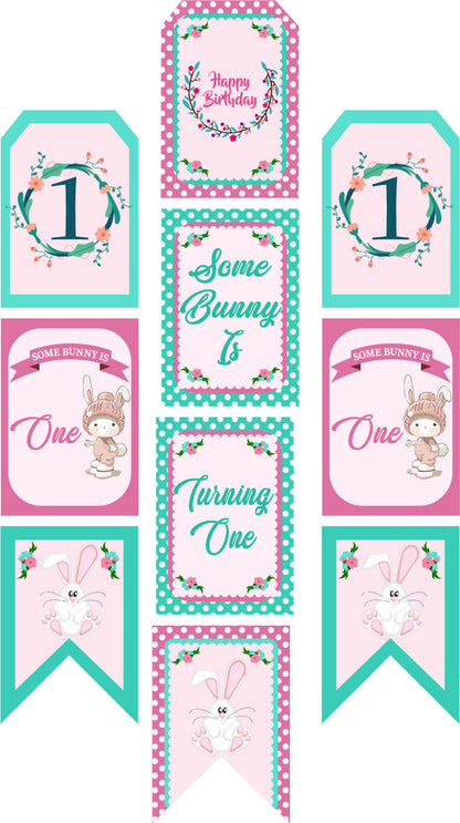 Some Bunny Is One Birthday Paper Door Banner for Wall Decoration