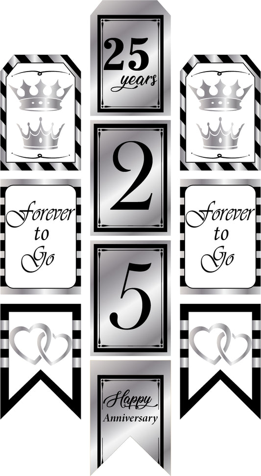 25th Anniversary Party Paper Door Banner for Wall Decoration 