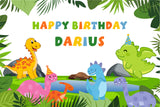 Personalize Dinosaur Birthday Backdrop Banner