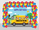 Wheels on the Bus Theme Birthday Party Decoration kit with Backdrop & Balloons